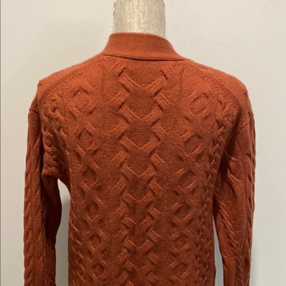 WILFRED Aritzia Cable Knit Open Front orange small - Picture 7 of 15